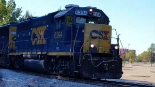 [CSXR]6394 GP40-2-8563 SD50-2 Leads Y205-22 Running Over The New A&Y In Fay NC Crossing Diamond