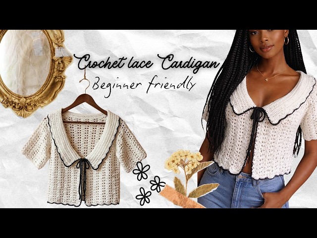 カーディガン Lochie - vintage / crochet lace fringe cardigan How to Crochet a Vintage Lace Cardigan | Easy Step-by-Step