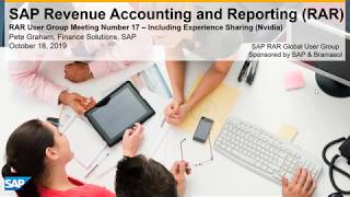 SAP Revenue Accounting and Reporting (RAR) User Group Meeting held on October 16th, 2019.
