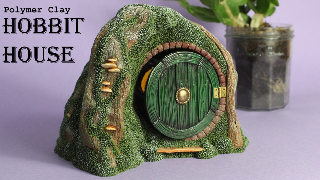 Polymer Clay Hobbit House Using A Glass Jar | Maive Ferrando