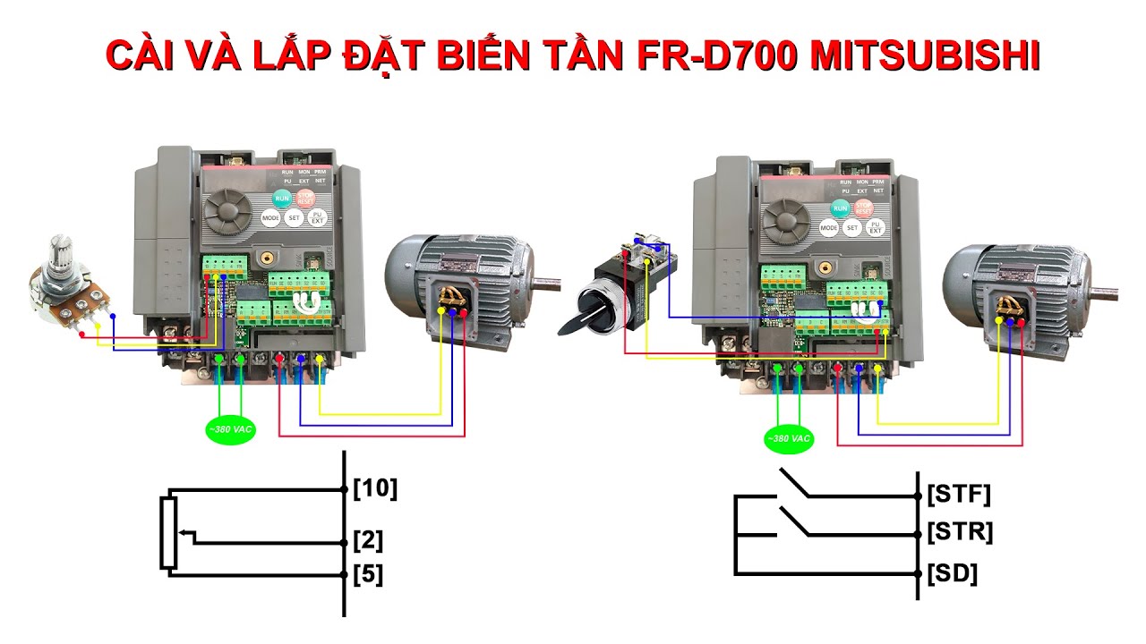 HƯỚNG DẪN LẮP ĐẶT BIẾN TRỞ VÀ CÔNG TẮC NGOÀI CHO BIẾN TẦN MITSUBISHI FR-D700 - CODIENHAIAU.COM ✅
