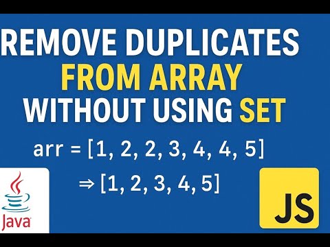 Remove Duplicates from Sorted Array | Java + JavaScript | DSA - YouTube