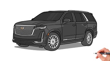 How to draw a CADILLAC ESCALADE 2021 / drawing cadillac escalade 2022