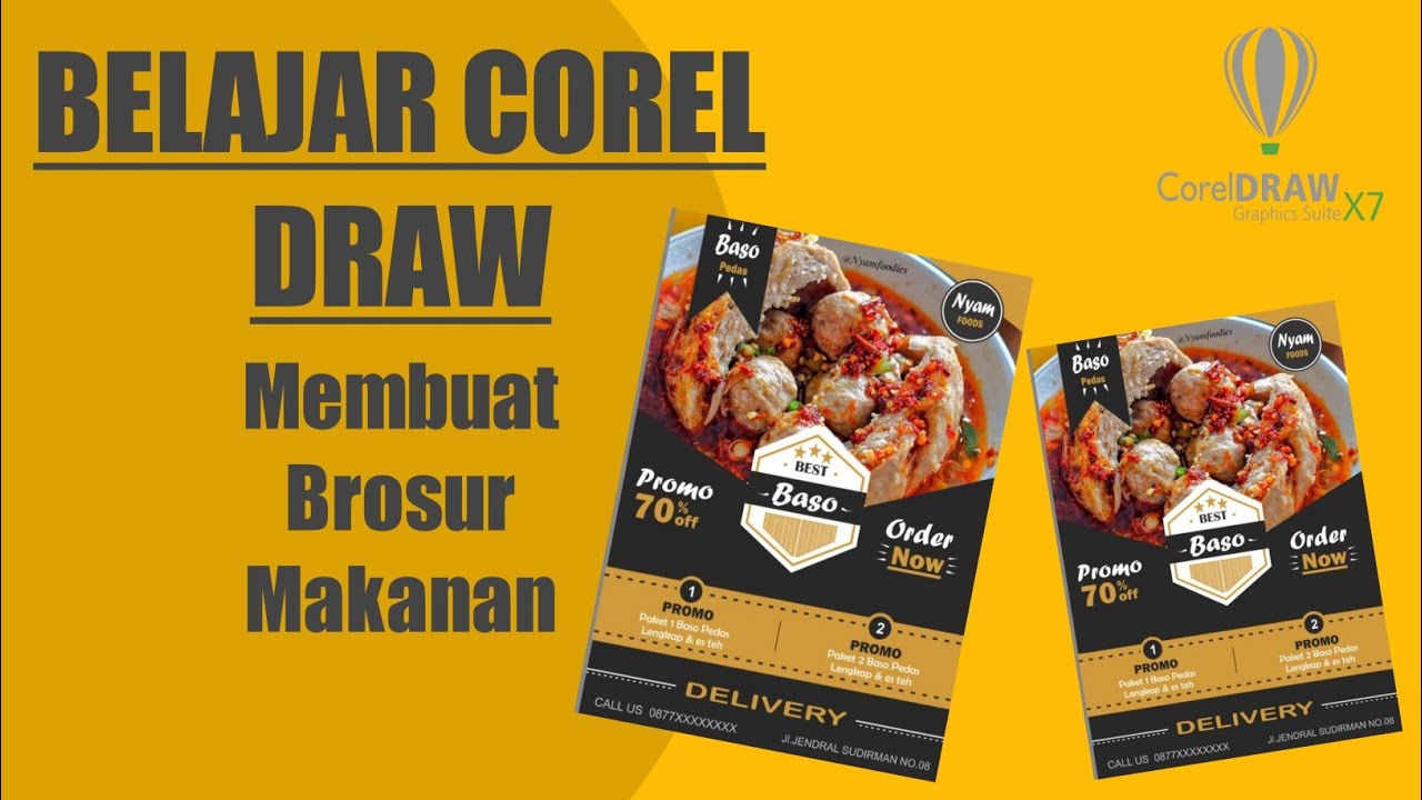  Tutorial  Membuat desain  BROSUR  MAKANAN menggunakan 