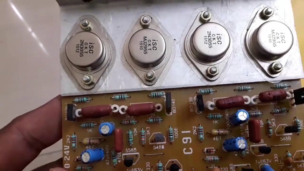 2n3055 amplifier board circuit diagram - YouTube