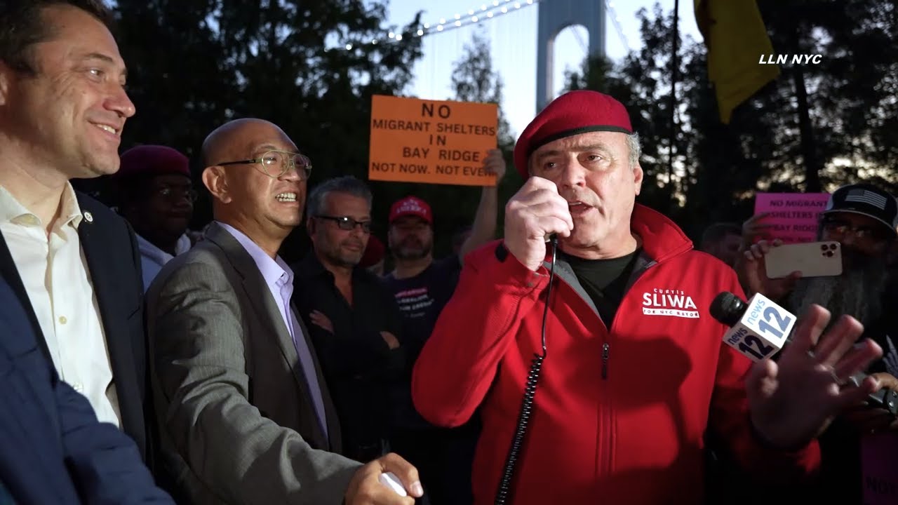 Bay Ridge Protests Curtis Sliwa & Residents Protest Possible Migrant Shelters Coming to ...
