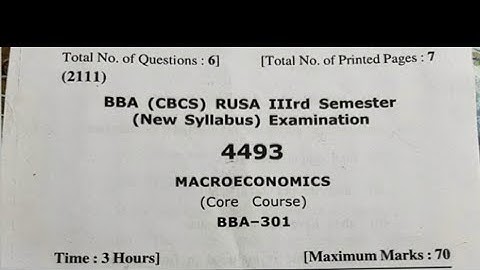 Macroeconomics BBA301 Previous Year Question Paper//#spumandi #himquery