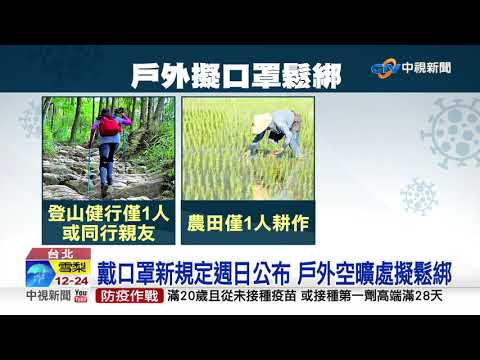 連2天加零 ! 戶外戴口罩可望鬆綁 週日宣布│中視新聞 20211001