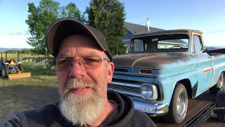 66 Chevy pickup windshield and unrelated carnage