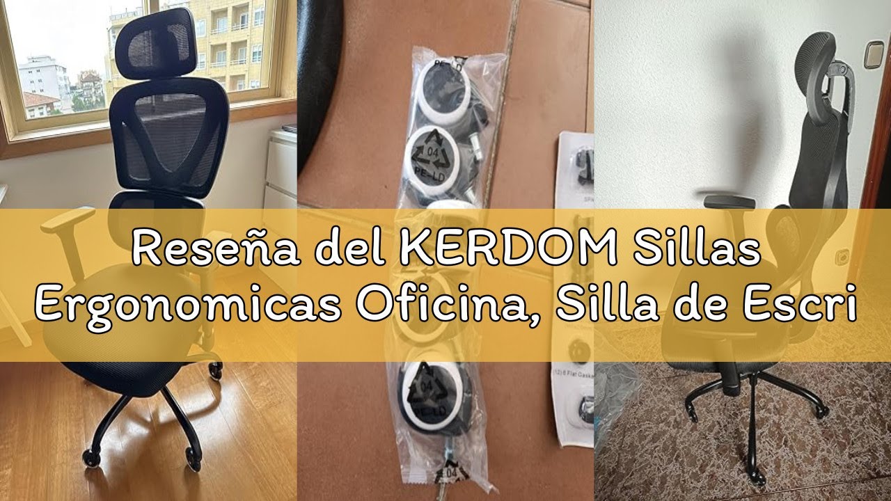 Reseña del KERDOM Sillas Ergonomicas Oficina, Silla de Escritorio con Soporte Lumbar,Reposacabezas A
