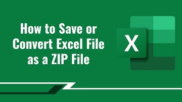How to Save or Convert Excel File as a ZIP File