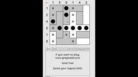 Grey is Odd - Today grids. Solution level 1 6X6 dated 08-31-2024 #logicpuzzles #logicgames  #games