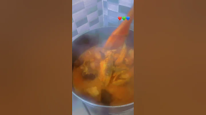 Steps in preparing prekese palm nut soup , yummy