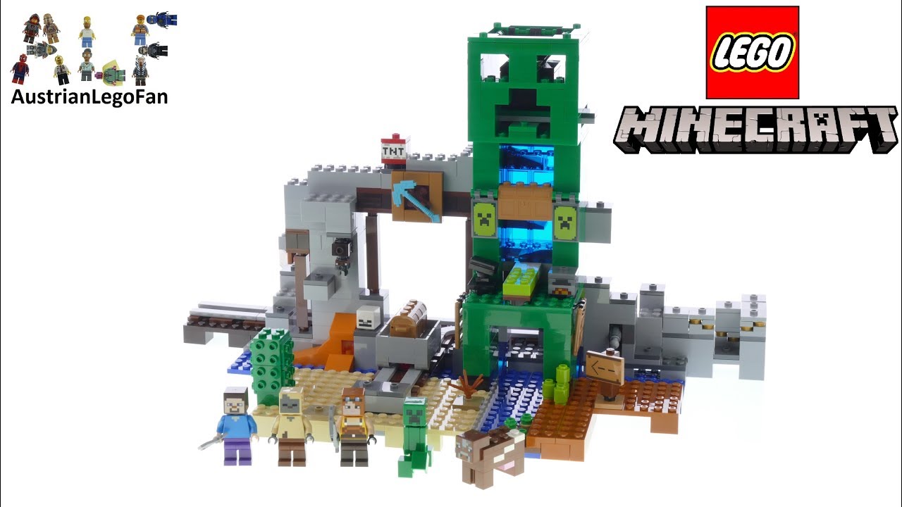 abrazo juego Reunión Lego Minecraft 21155 The Creeper Mine - Lego Speed Build Review - YouTube