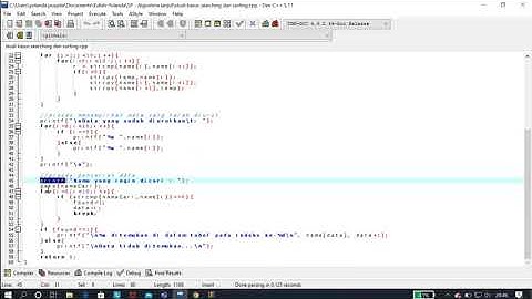 Program Algoritma Sorting Dan Searching  pada C++