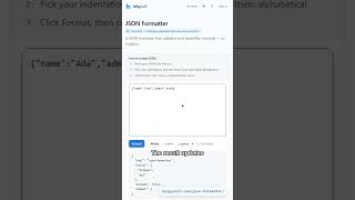 Information Format and Validate JSON Locally — No Uploads Needed — A HelpySelf Tutorial #Shorts Update