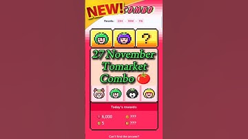 Tomarket combo today 🍅| 27 November tomarket daily combo 🗓️ | Tomarket combo