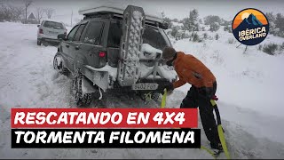 Recovering Cars in 4x4 During Filomena Storm in Madrid