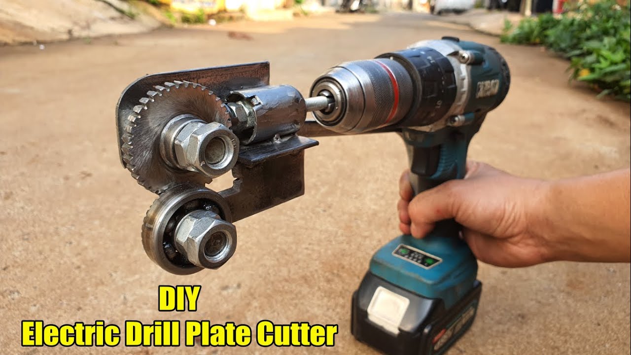 Homemade a Electric Drill Plate Cutter 