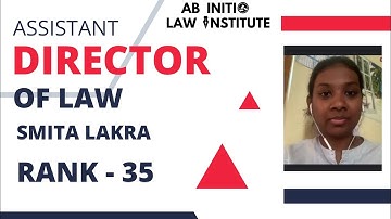 Smita Lakra, Rank 35, Assistant Director of Law- Mock Interview