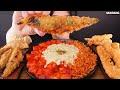 ASMR MUKBANG | Spicy Fire Noodles &amp; TTEOKBOKKI &amp; Fried Pepper Dumpling  EATING 떡볶이 불닭볶음면 고추튀김 먹방!