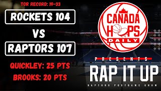 Raptors Revenge \& Trade Recaps | Rockets 104 - Raptors 107 - LIVE REACTION | Rap It Up Postgame Show