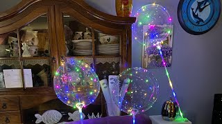 4 PCS LED Light Up Balloons Multicolored f. decoration 18 Inch Transparent unboxing and instructions