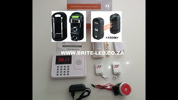 Wired 150m outdoor IR beams linked to wireless alarm system