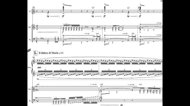 Sungji Hong - Estavrosan for Flute, Bass Clarinet, Violin, Cello and Piano (2020-22) [Score-Video]