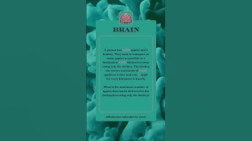 Logic puzzle 25: How many apples donkey deliver? #logicpuzzle #interview #puzzle #brainteaser #solve