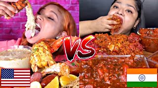 AMERICAN VS INDIAN MUKBANG!🇺🇸🆚🇮🇳😱🙀🤯