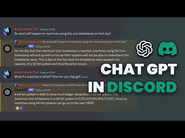 Create a ChatGPT Discord Bot. Using the ChatGPT API to power