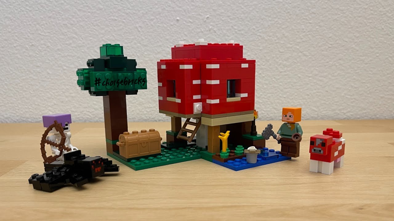 LEGO Minecraft 21179 The Mushroom House - YouTube