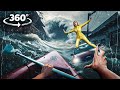 360° Flood Surge Rescue Mission - Boat Roller Ccoaster VR 360 Video 4K Ultra HD