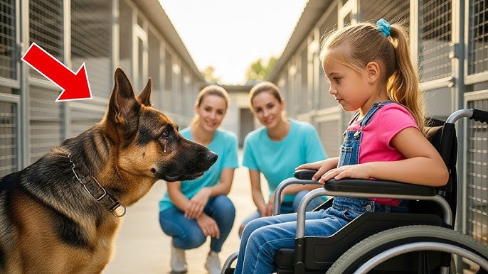 Paralyzed Little Girl Visits Shelter—What This Aggressive German Shepherd Did Next Shocked Everyone!