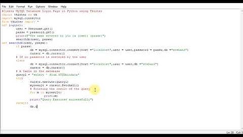 Create MySQL Database Login Page in Python using Tkinter