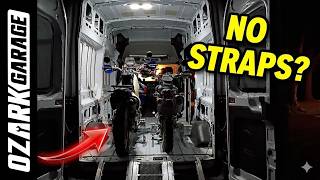 How to Mount Motorcycles in a Van WITHOUT Straps or Chocks (L-Track Install)