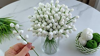 How beautiful! A simple flower idea made from yarn in a very interesting way - You will love it! 🌸