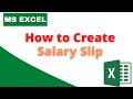 How To Create Salary Slip in MS Excel- Hindi Version | Anil Computers Udaipur