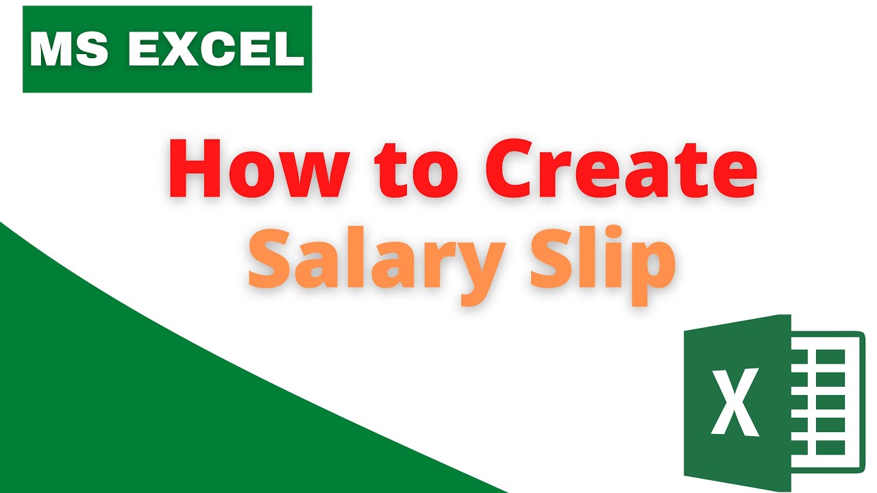 How To Create Salary Slip in MS Excel- Hindi Version | Anil Computers ...
