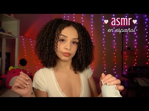 ASMR en Español✨MOUTH Sounds, HAND Sounds, Head Scratching w/ Spanish Whispers 💖 (fluffy mic cover)