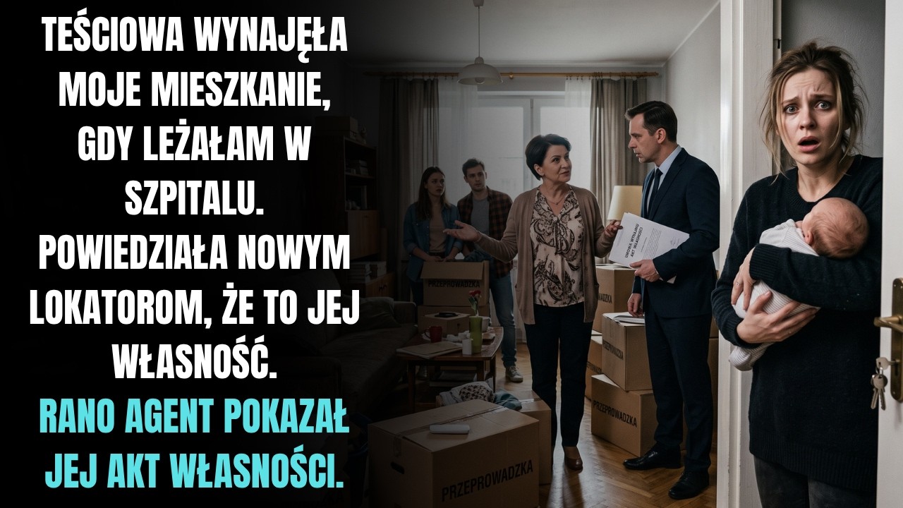 Wróciłam ze szpitala z noworodkiem na rękach i zobaczyłam obcych ludzi wynoszących moje rzeczy. Moja teściowa stała obok agenta nieruchomości i uśmiechała się słodko: „Płakałaś w szpitalu, więc ja...