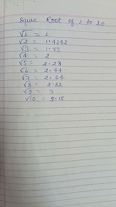 square-root-of-1-to-10-shorts-youtube