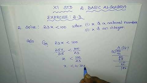 11th maths |Basic Algebra |Exercise :2.3(2)