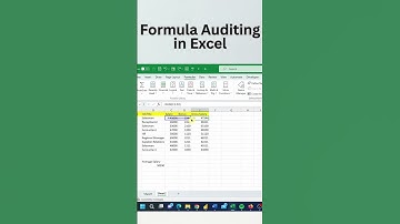 Formula Auditing in Excel