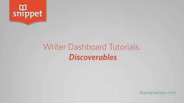 Writing Dashboard Tutorials - Discoverables [Old Version]