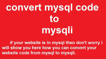 how to convert mysql code to mysqli in php