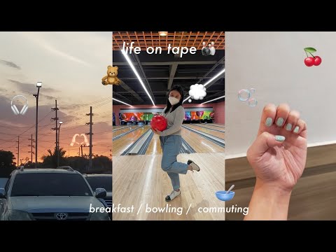 life on tape 🎳 picking up my dad from the airport, bowling, commuting!