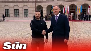 Polish president Duda welcomes Ukrainian president Zelensky in Warsaw