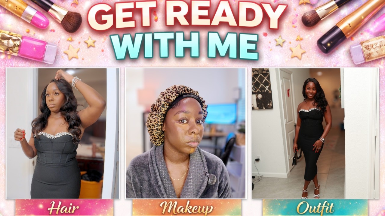 GRWM: Corporate Holiday Party Hair, Makeup & Outfit | Real Work Party Look